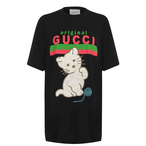 gucci cat shirt replica|gucci kitten relaxed fit shirt.